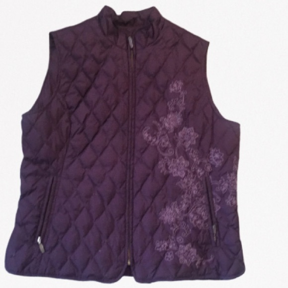 Eddie Bauer Jackets & Blazers - Eddie Bauer goose down vest size L purple like new